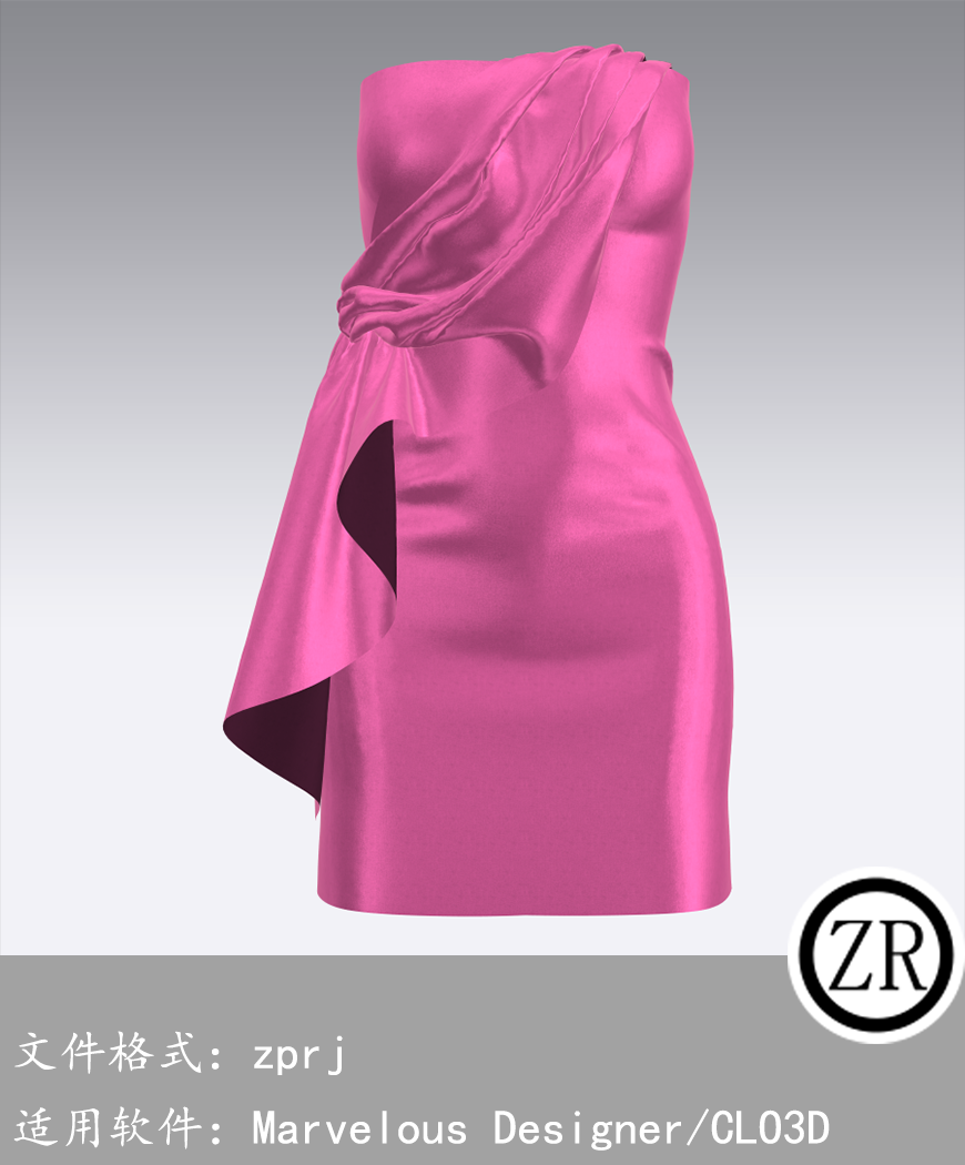 CLO3D/Marvelous Designer  连衣裙服装 M100