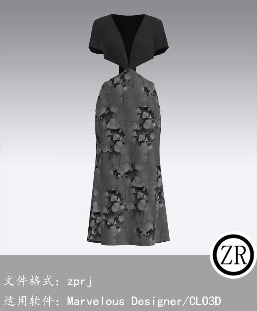 CLO3D/Marvelous Designer  连衣裙服装 M111