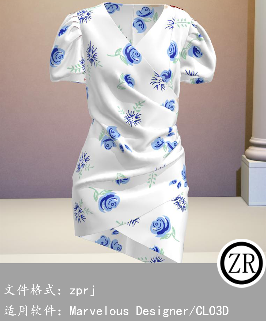 CLO3D/Marvelous Designer  连衣裙服装 M112