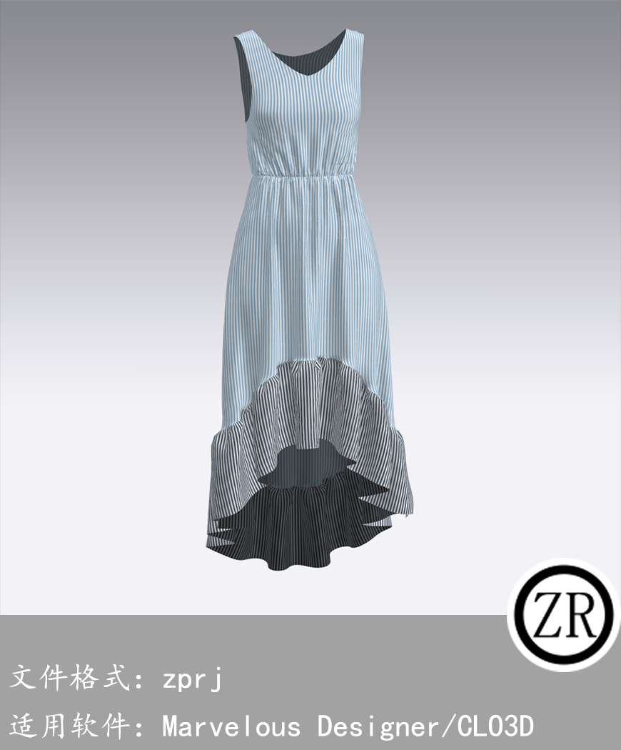 CLO3D/Marvelous Designer  连衣裙服装 M113