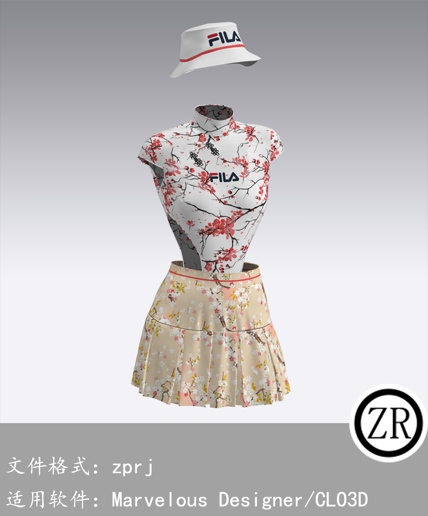 CLO3D/Marvelous Designer  连衣裙服装 M119