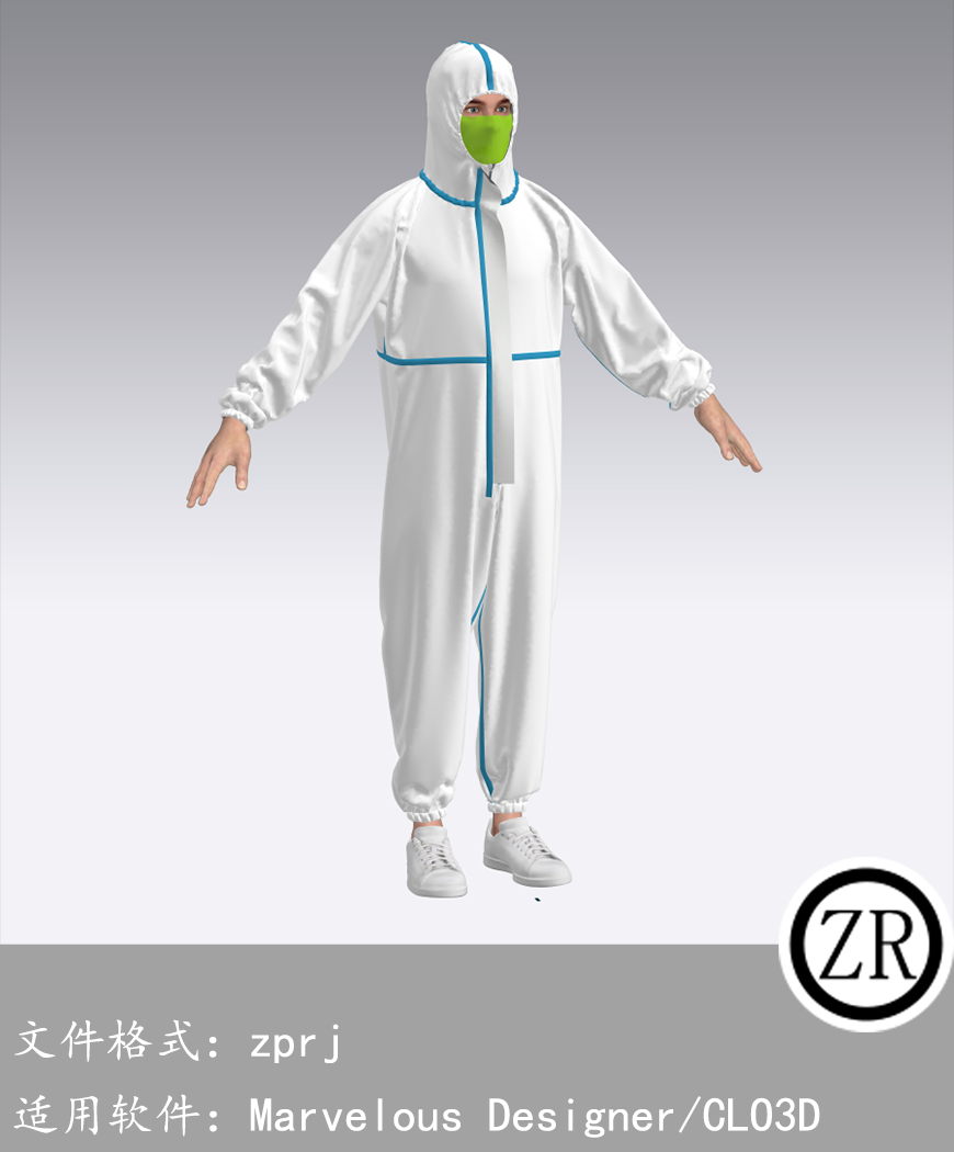 CLO3D/Marvelous Designer  防护服服装 M120