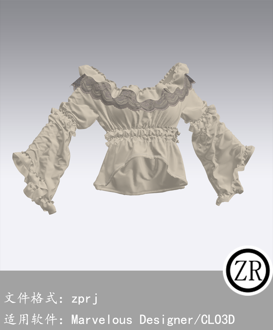 CLO3D/Marvelous Designer  上衣服装 M135