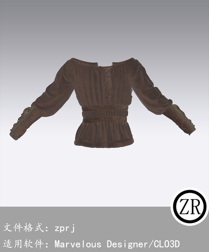 CLO3D/Marvelous Designer  上衣服装 M136