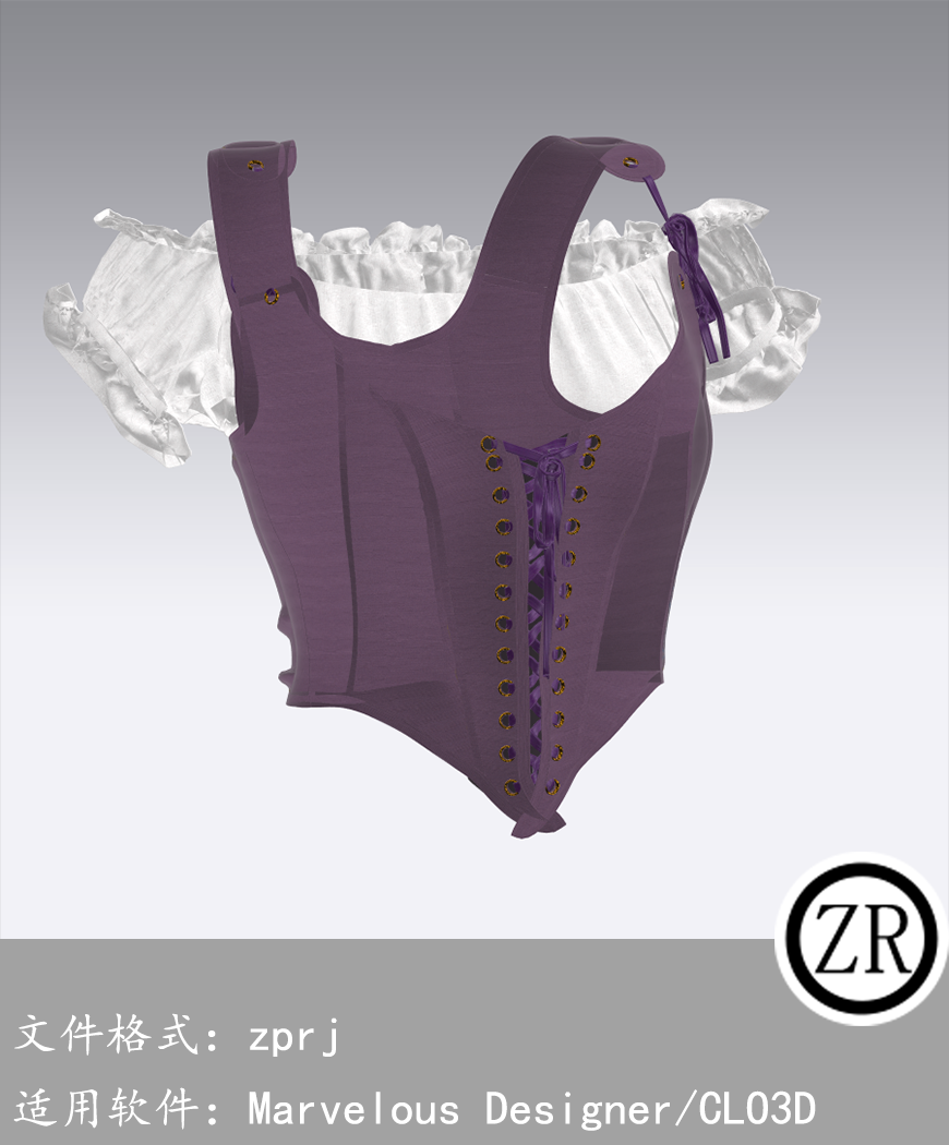 CLO3D/Marvelous Designer  上衣服装 M138