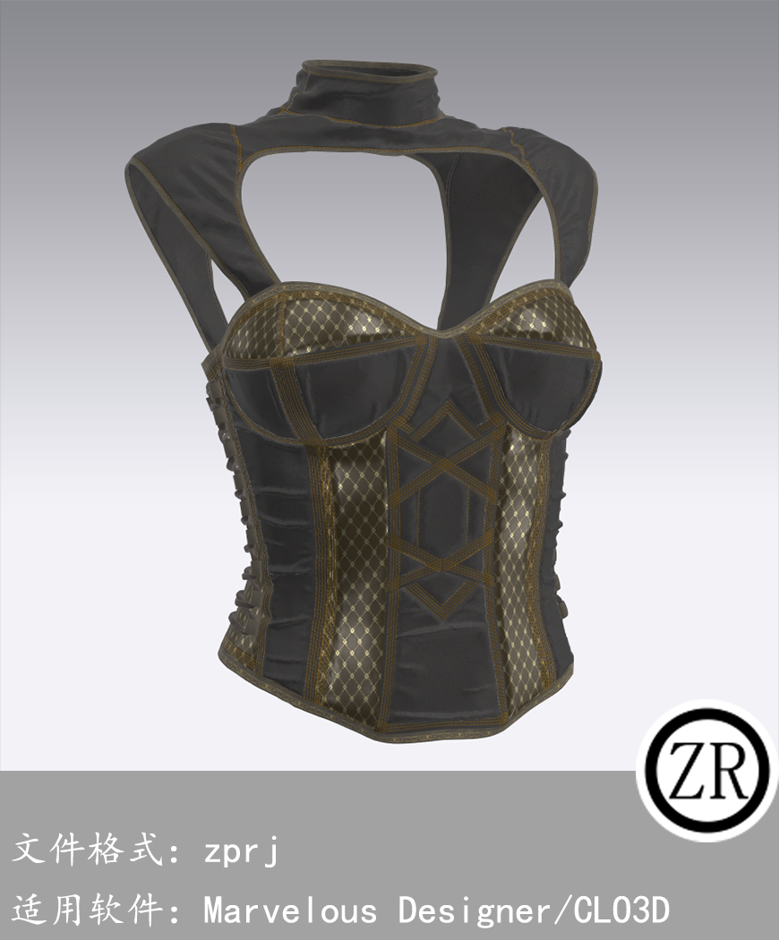 CLO3D/Marvelous Designer  上衣服装 M143