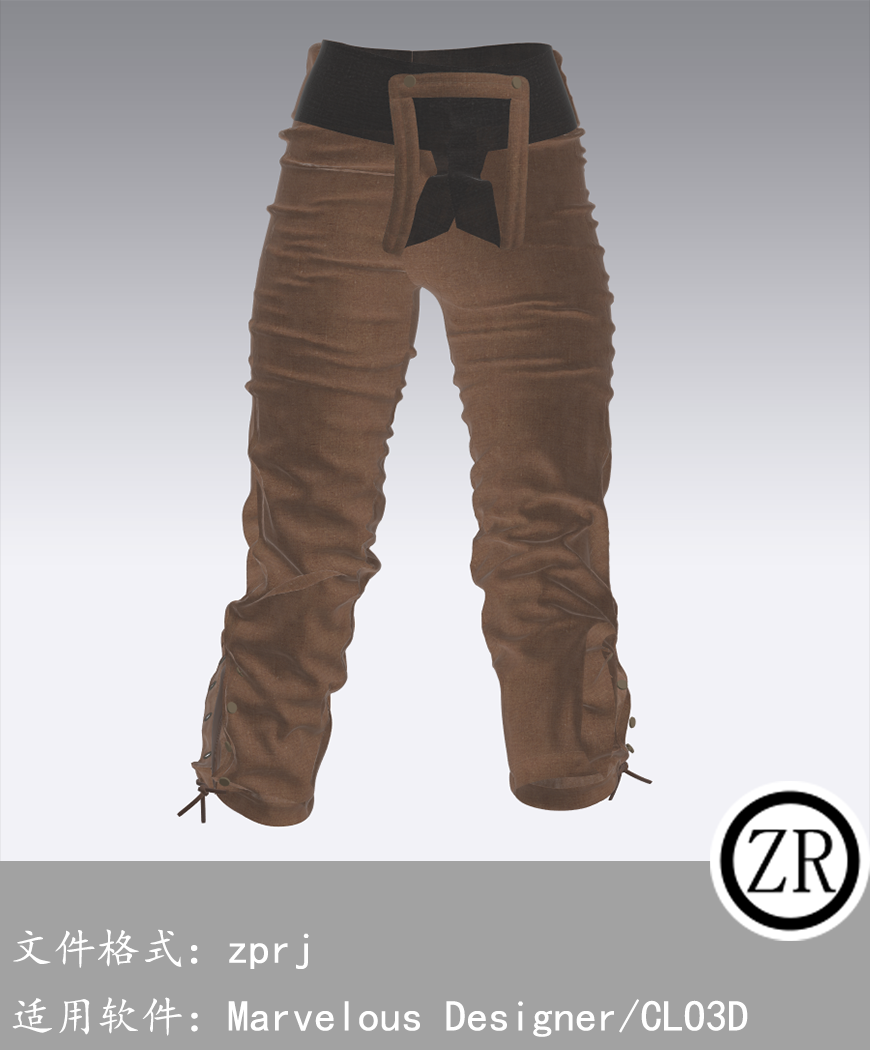 CLO3D/Marvelous Designer  裤子服装 M147