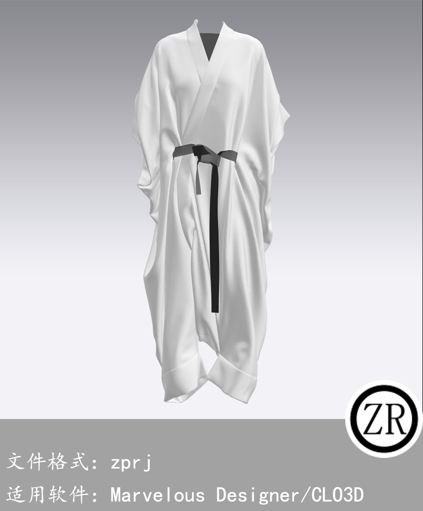 Marvelous Designer/CLO3D  睡衣睡袍服装 M15