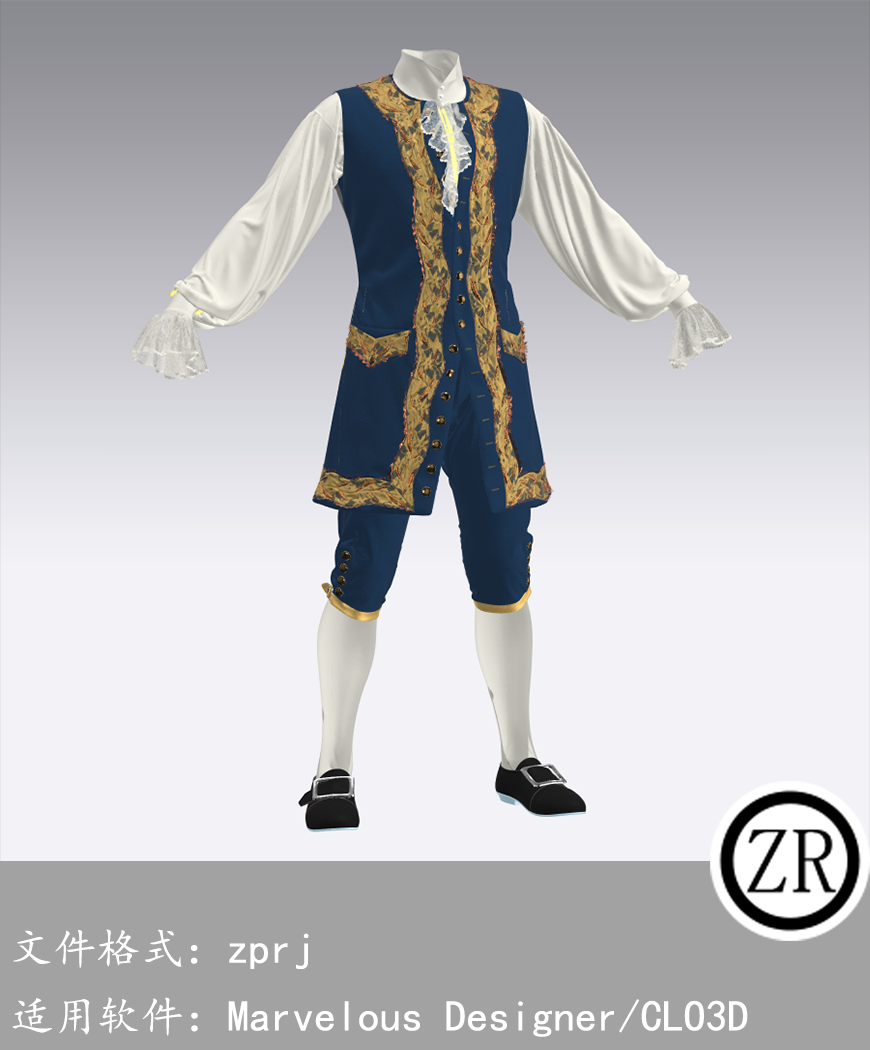 CLO3D/Marvelous Designer  欧式服装 M152