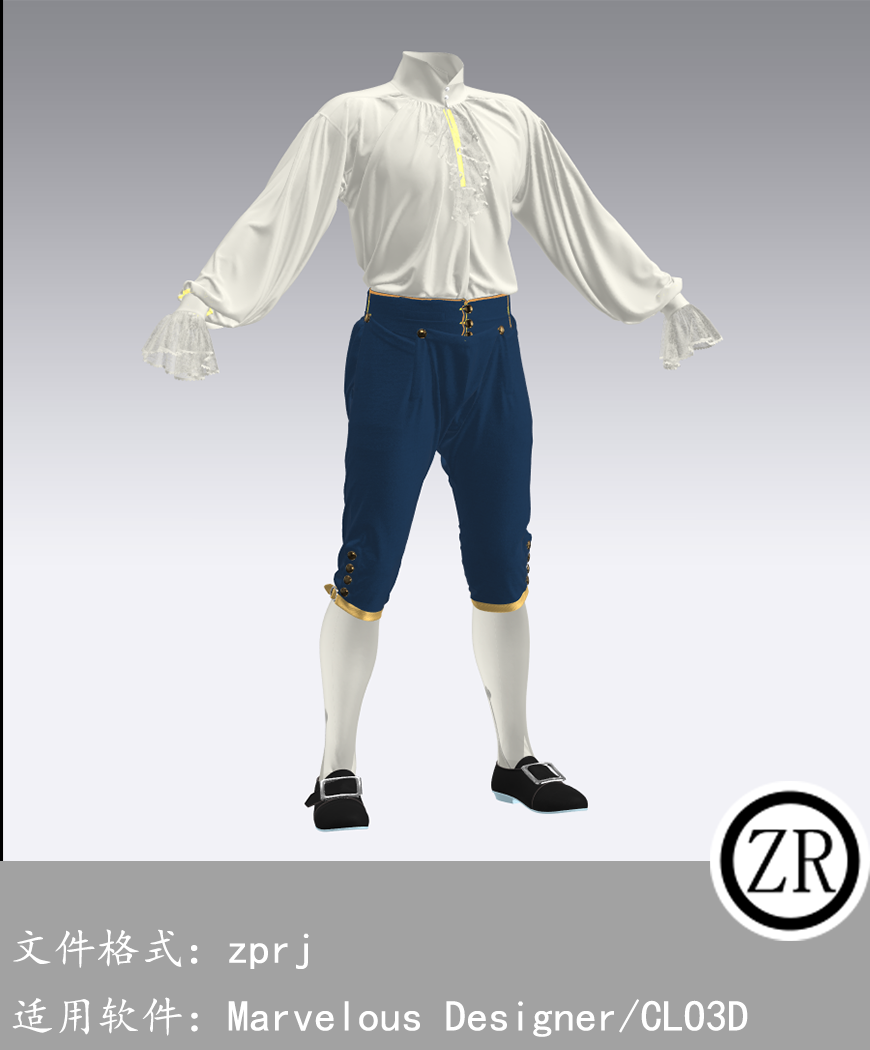 CLO3D/Marvelous Designer  欧式服装 M153