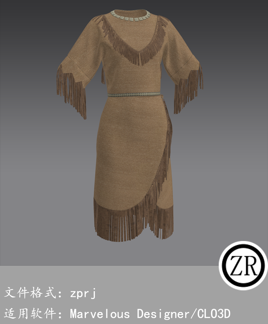 CLO3D/Marvelous Designer 连衣裙服装 M166