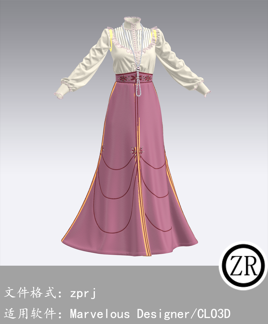 CLO3D/Marvelous Designer 连衣裙服装 M167