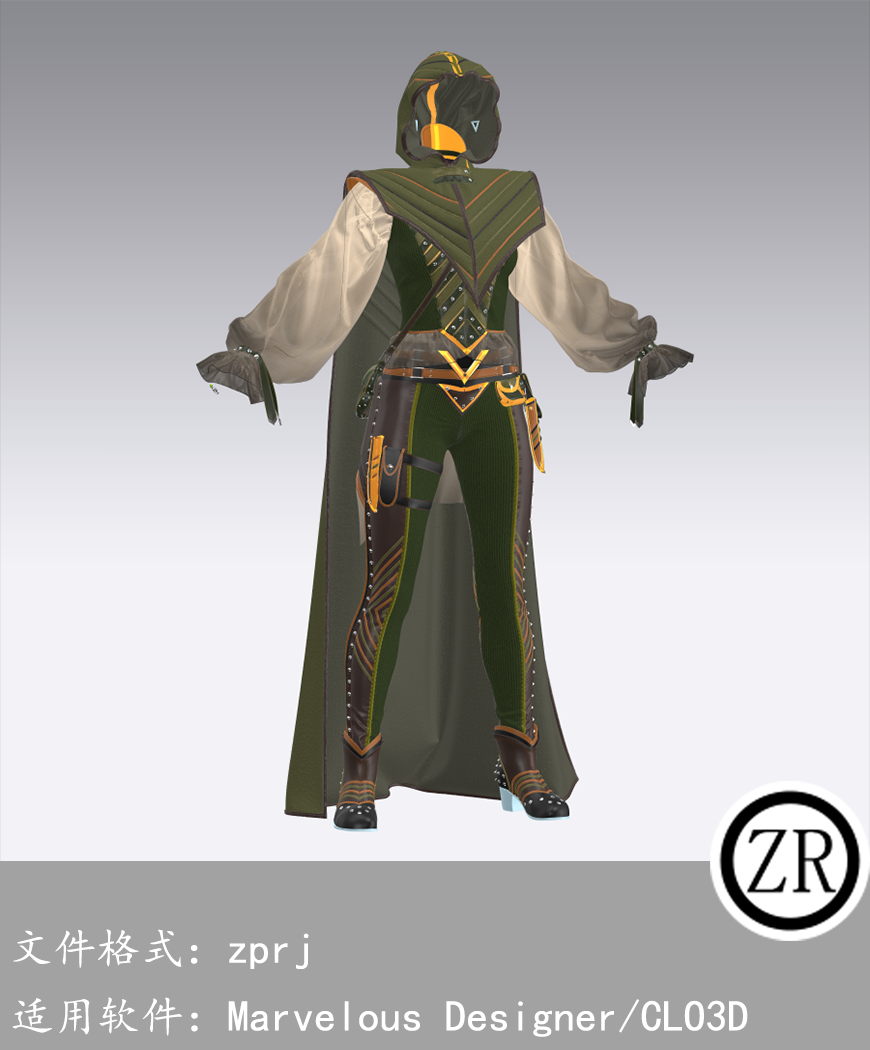 CLO3D/Marvelous Designer 盔甲服装 M168