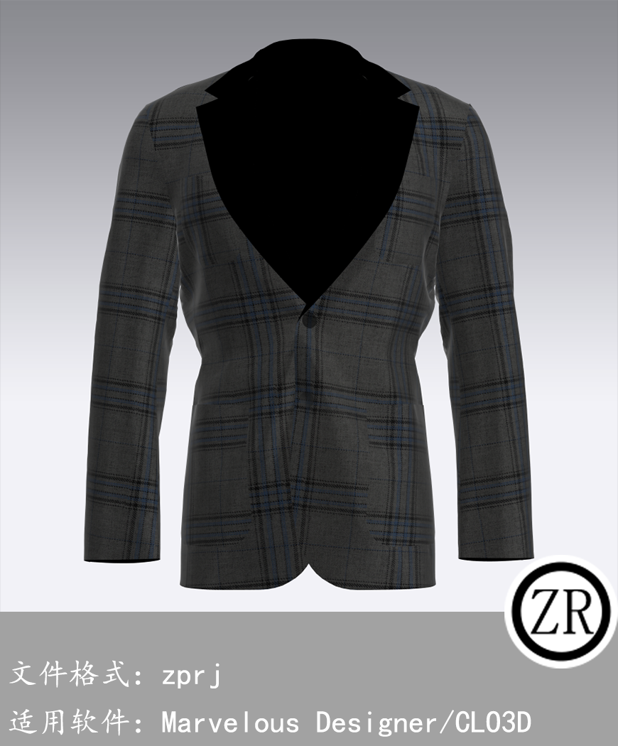 Marvelous Designer/CLO3D  西服外套服装 M16
