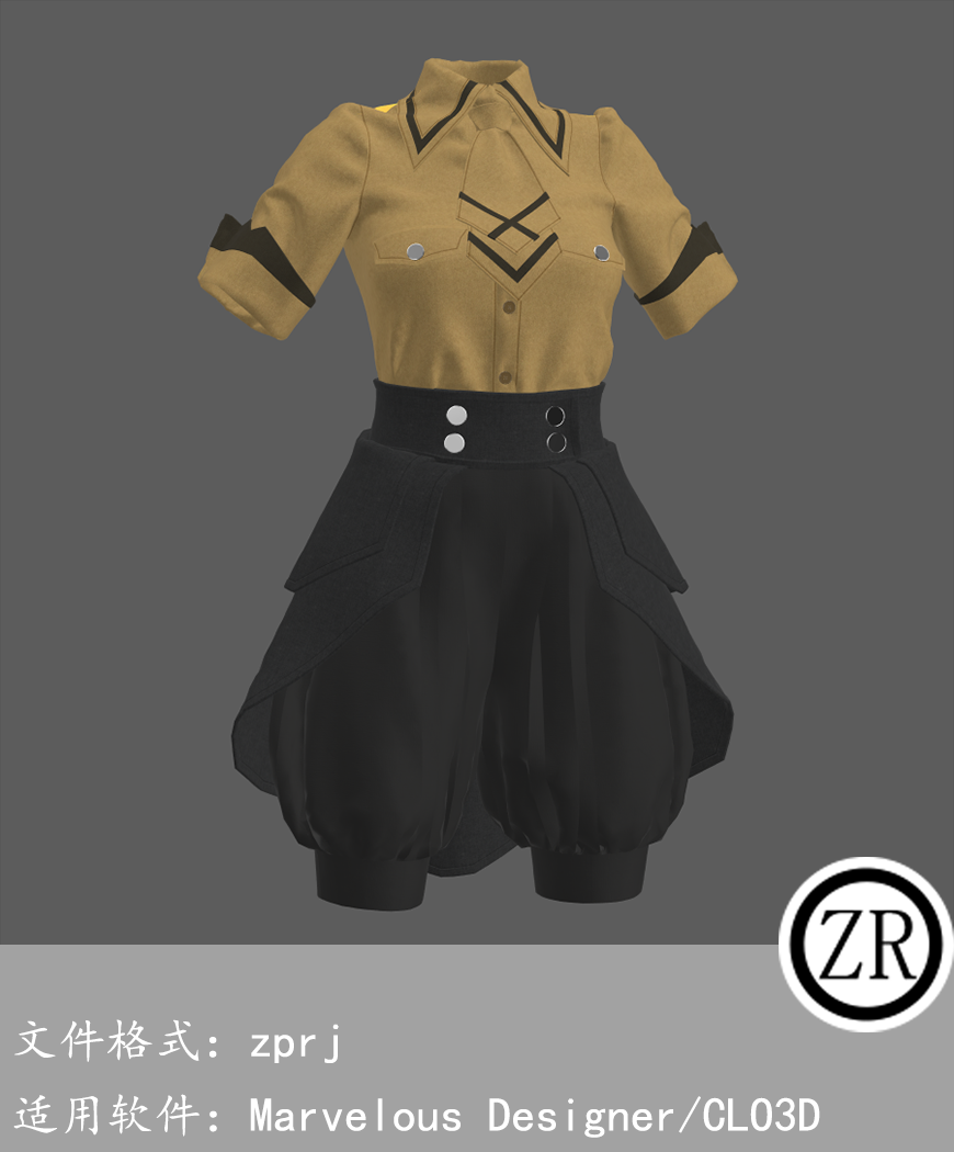 CLO3D/Marvelous Designer 韩式上衣裤子服装 M177
