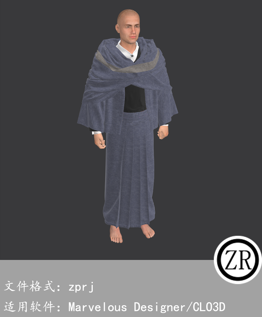 CLO3D/Marvelous Designer 修士服装 M185