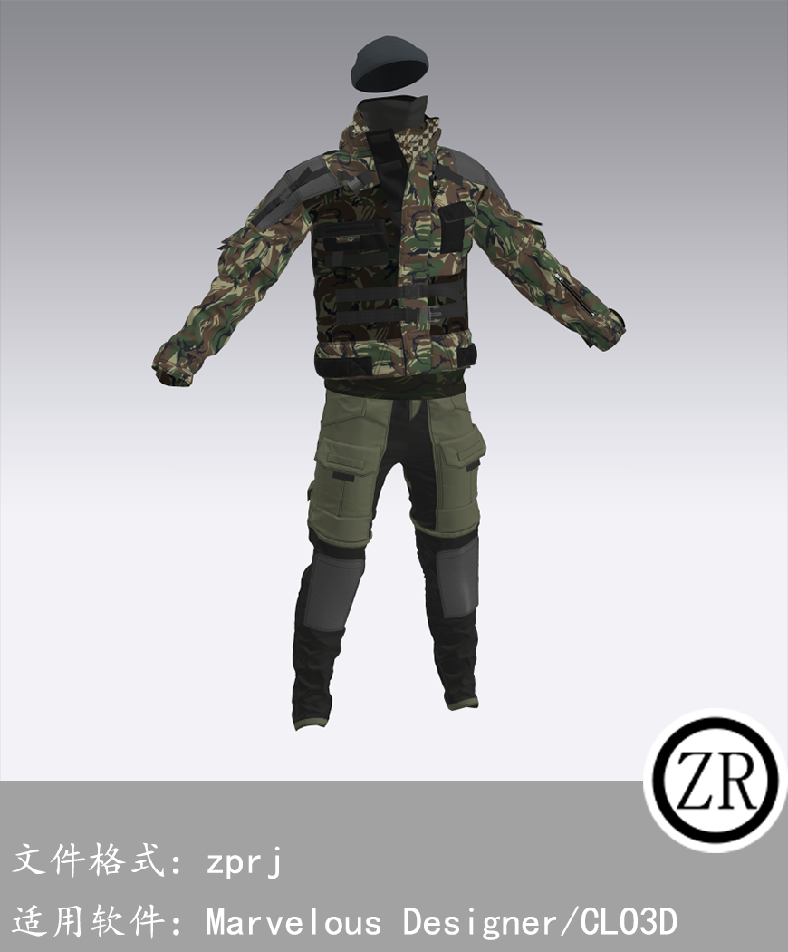 CLO3D/Marvelous Designer 战士服装 M187