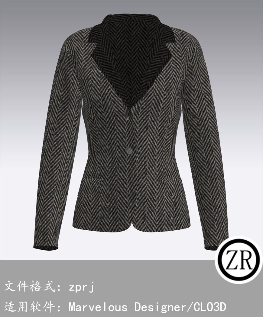 CLO3D/Marvelous Designer  西服外套服装 M18