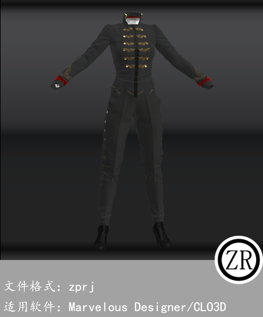 CLO3D/Marvelous Designer 欧式复古中世纪服装 M194