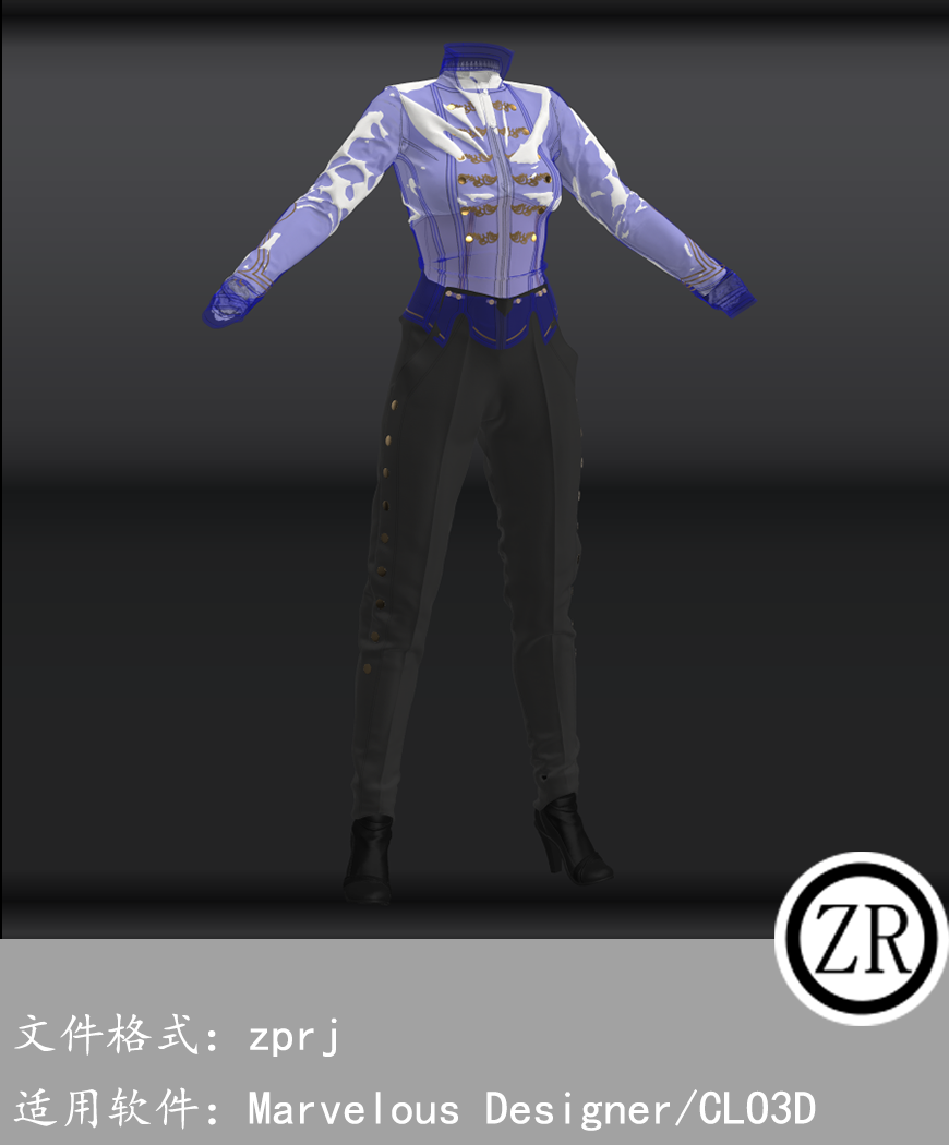 CLO3D/Marvelous Designer 上衣裤子服装 M195