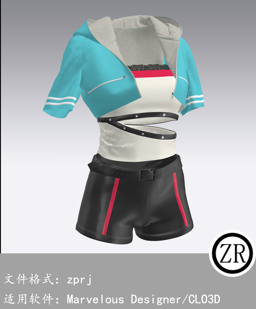 CLO3D/Marvelous Designer 外套夹克裤子服装 M197
