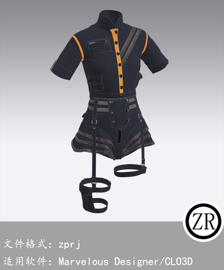CLO3D/Marvelous Designer 朋克服装 M198
