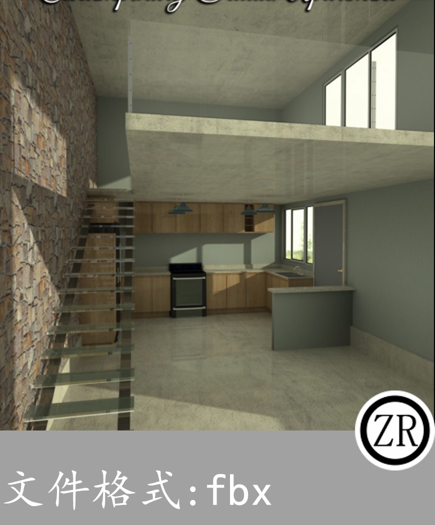 简约复式房有贴图-场景60