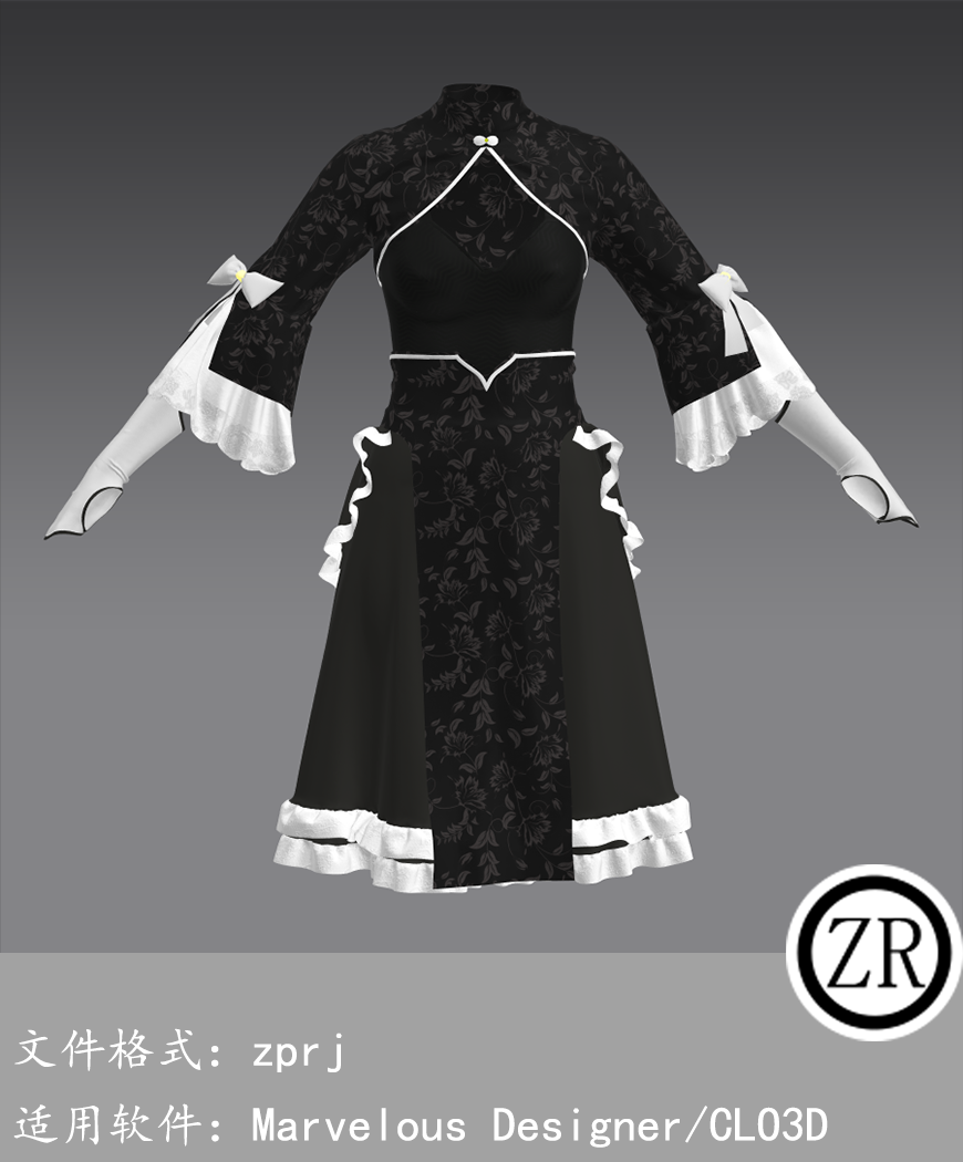 CLO3D/Marvelous Designer 连衣裙服装 M201
