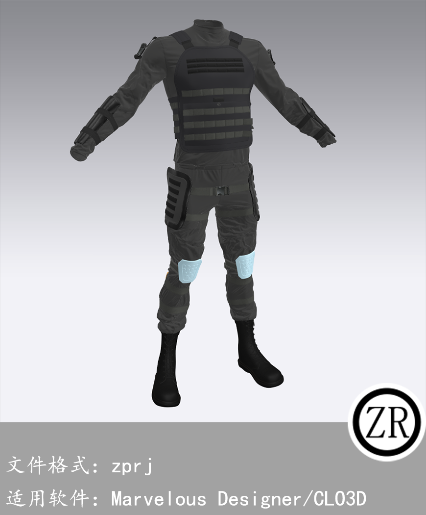 CLO3D/Marvelous Designer 防弹衣服装 M211