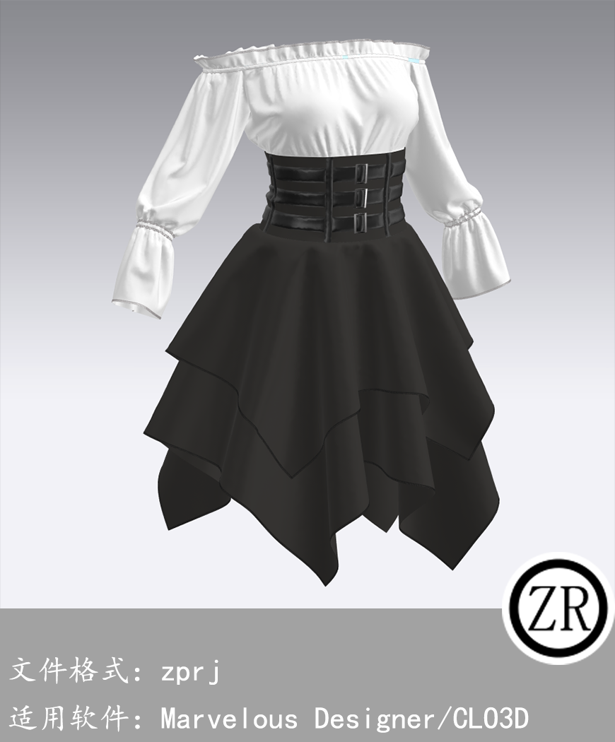 CLO3D/Marvelous Designer 连衣裙服装 M212