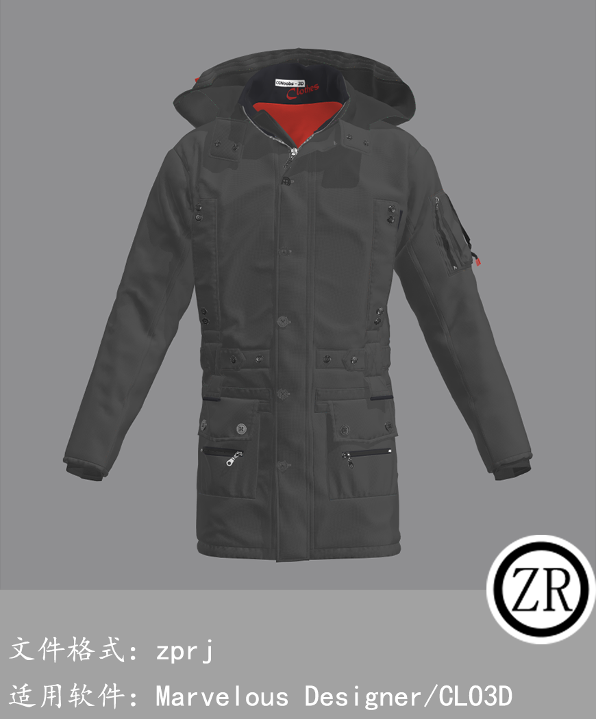 CLO3D/Marvelous Designer 冬季棉服服装 M213