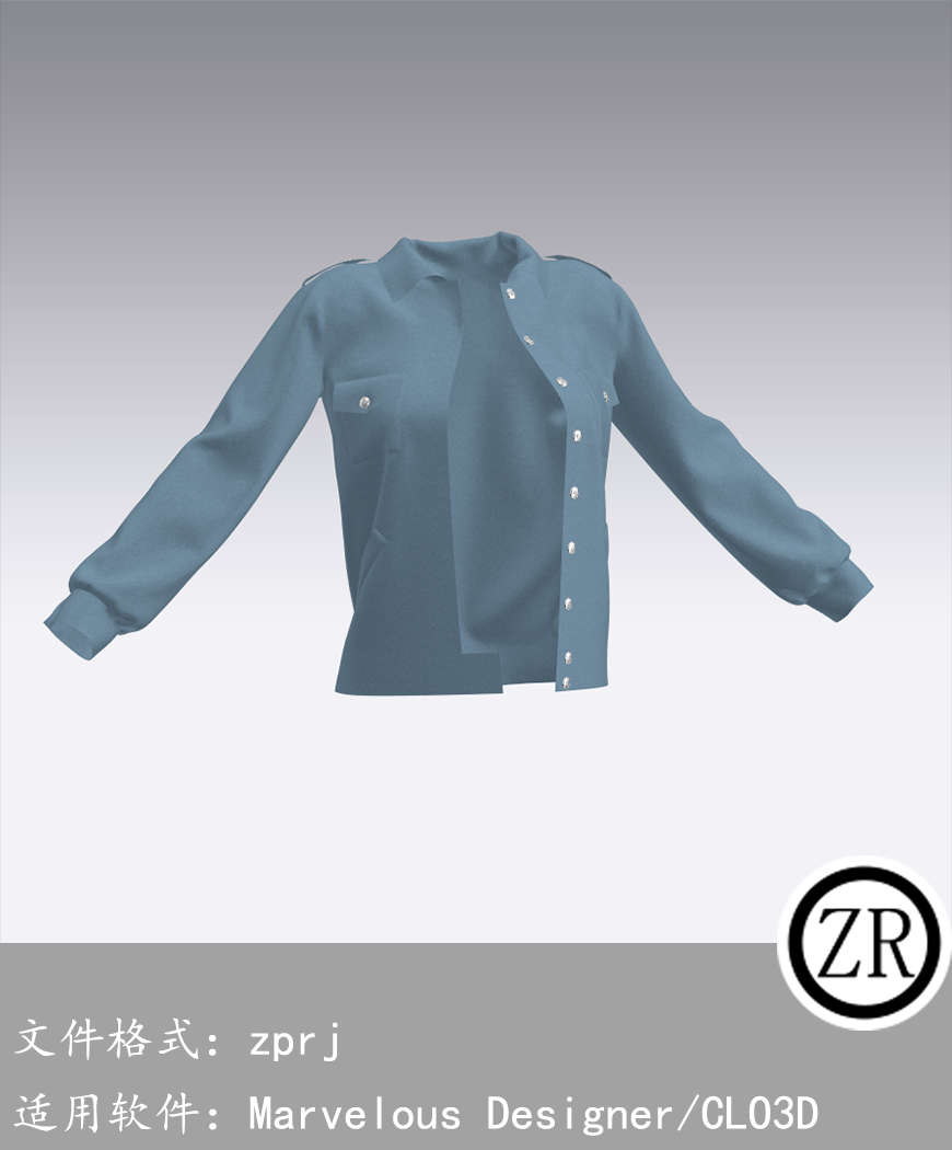 CLO3D/Marvelous Designer 上衣外套服装 M215