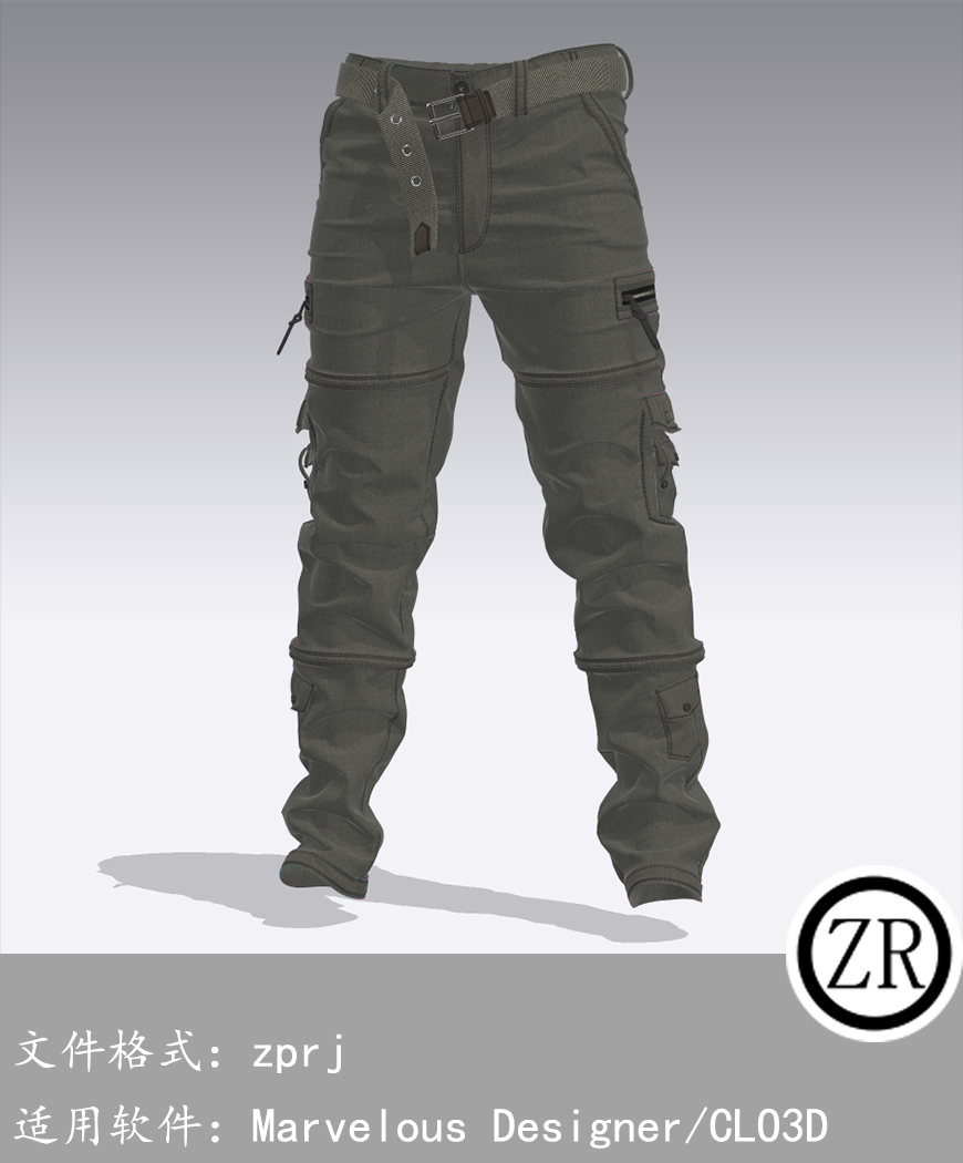 CLO3D/Marvelous Designer 裤子服装 M216