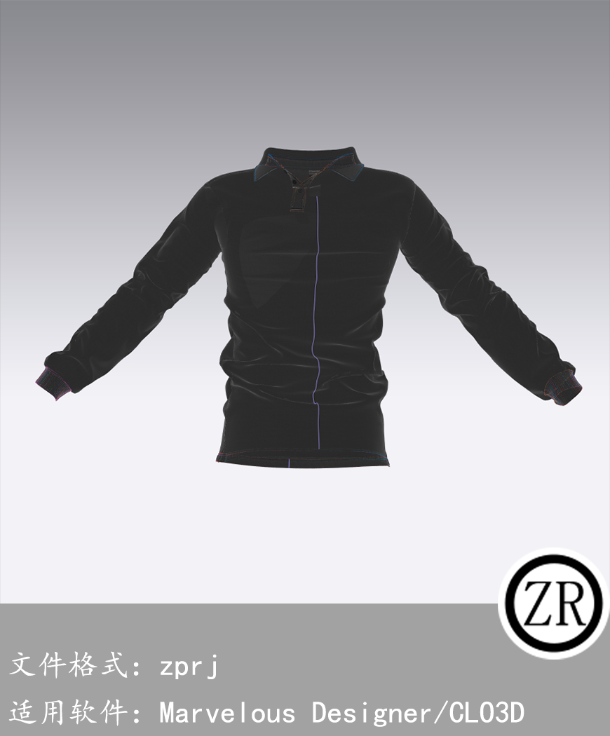 CLO3D/Marvelous Designer 上衣外套服装 M217