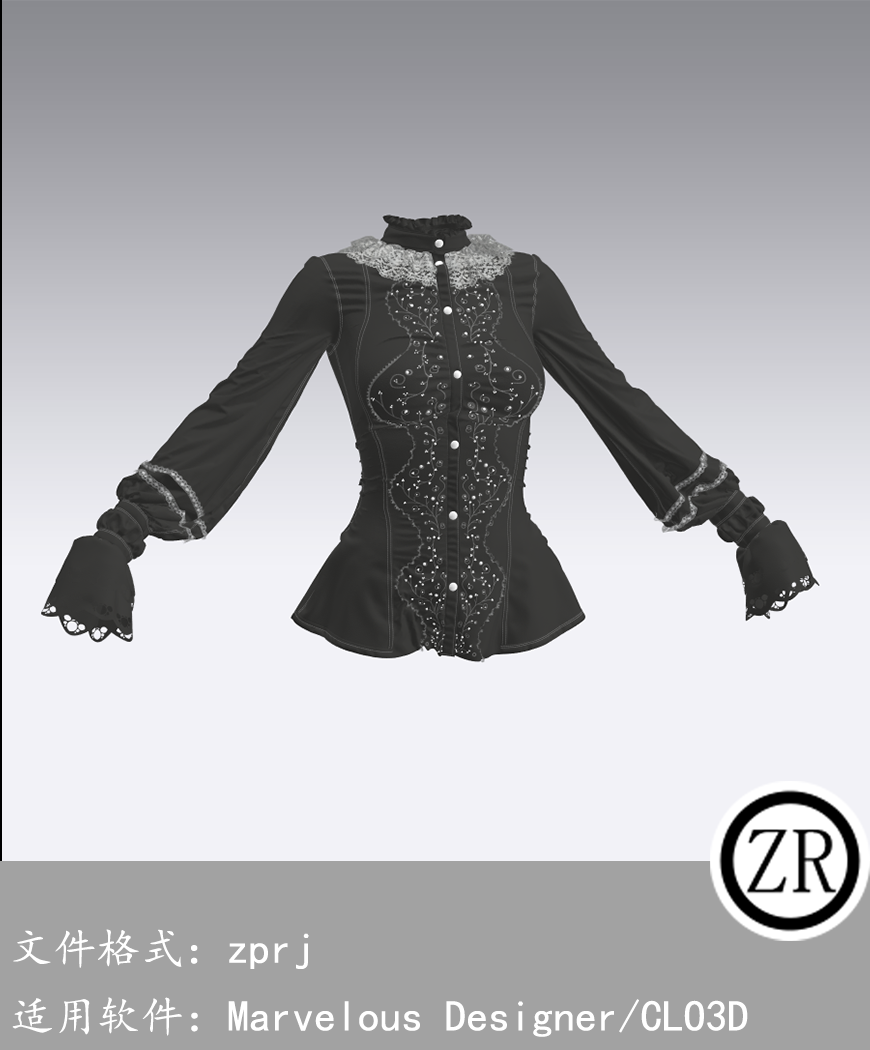 CLO3D/Marvelous Designer 上衣服装 M219