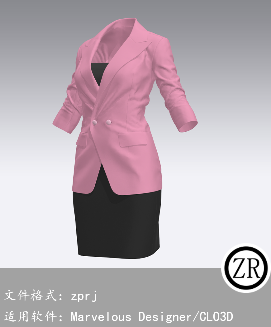 CLO3D/Marvelous Designer 西服外套服装 M221