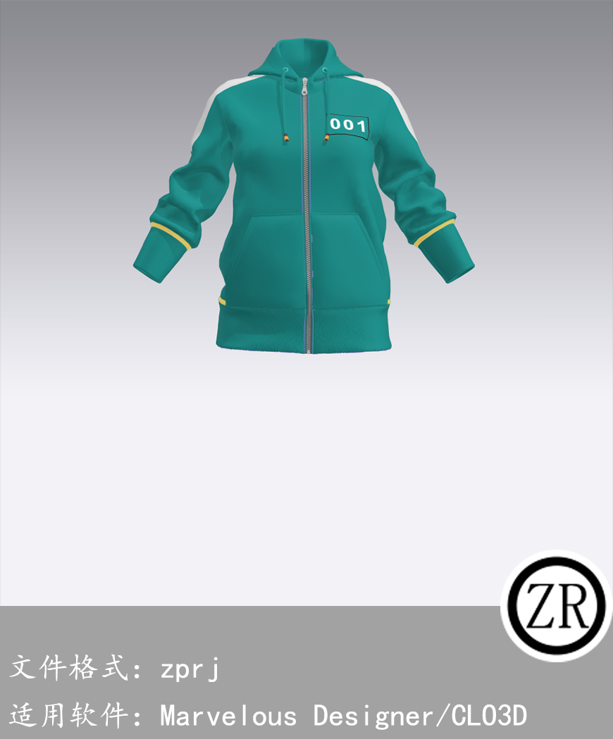 CLO3D/Marvelous Designer 卫衣服装 M222