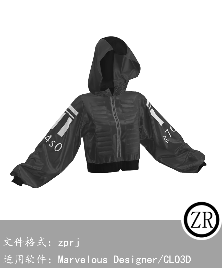 CLO3D/Marvelous Designer 外套卫衣服装 M224