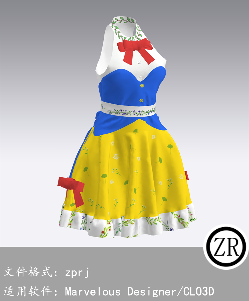 CLO3D/Marvelous Designer 连衣裙服装 M229