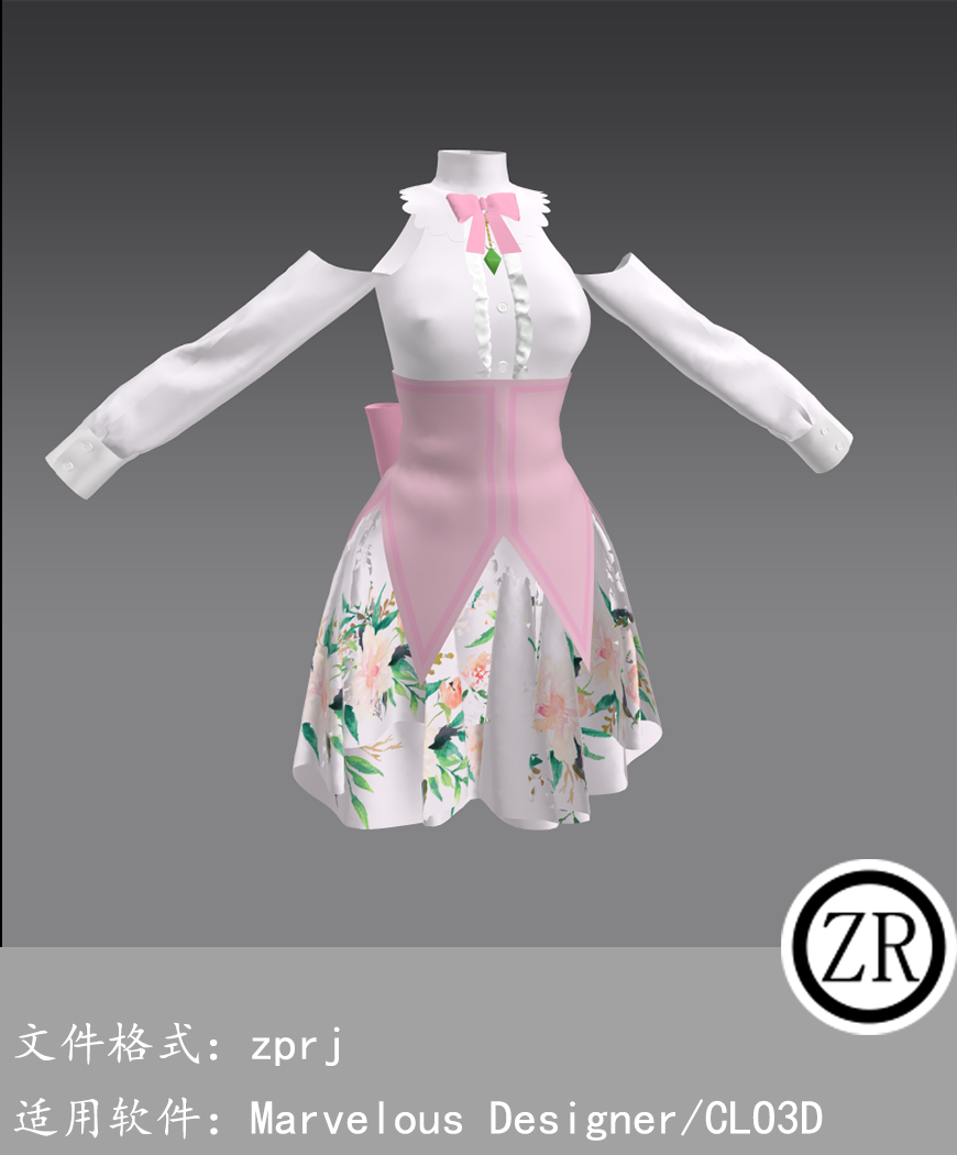 CLO3D/Marvelous Designer 连衣裙服装 M236