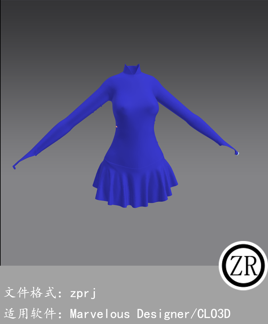CLO3D/Marvelous Designer 连衣裙服装 M238