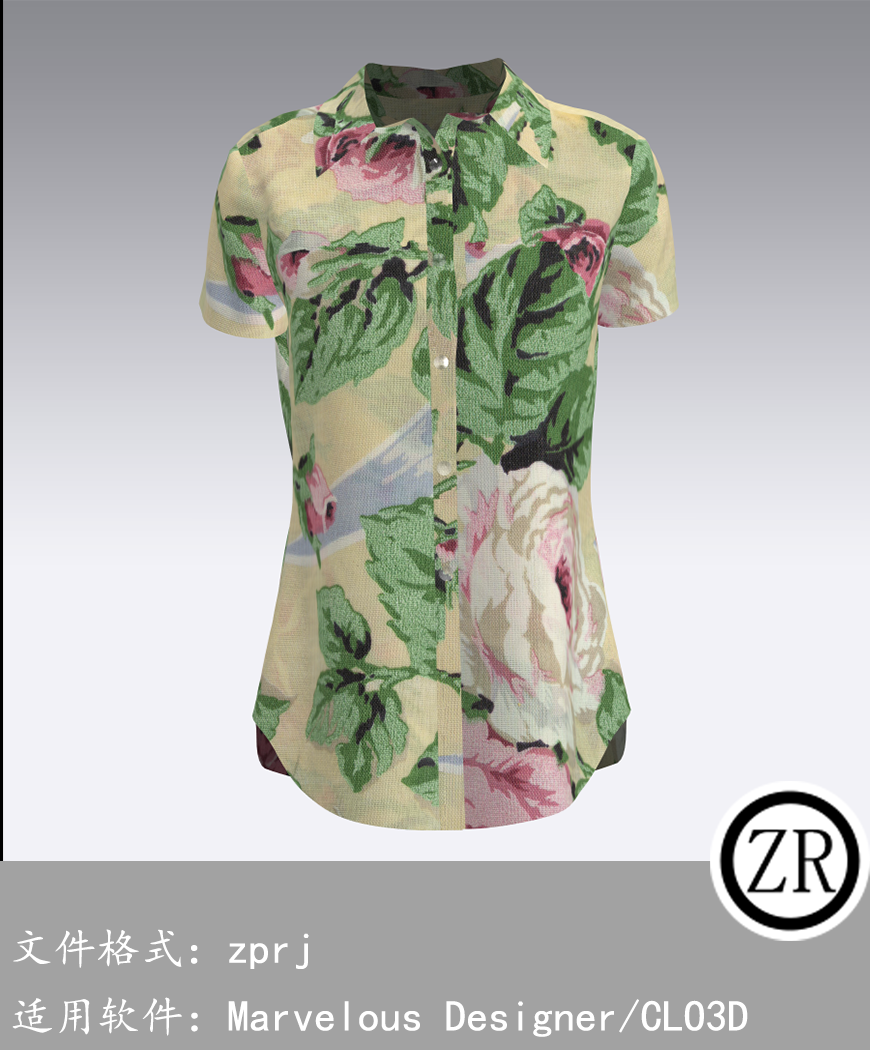 CLO3D/Marvelous Designer  衬衫服装 M23