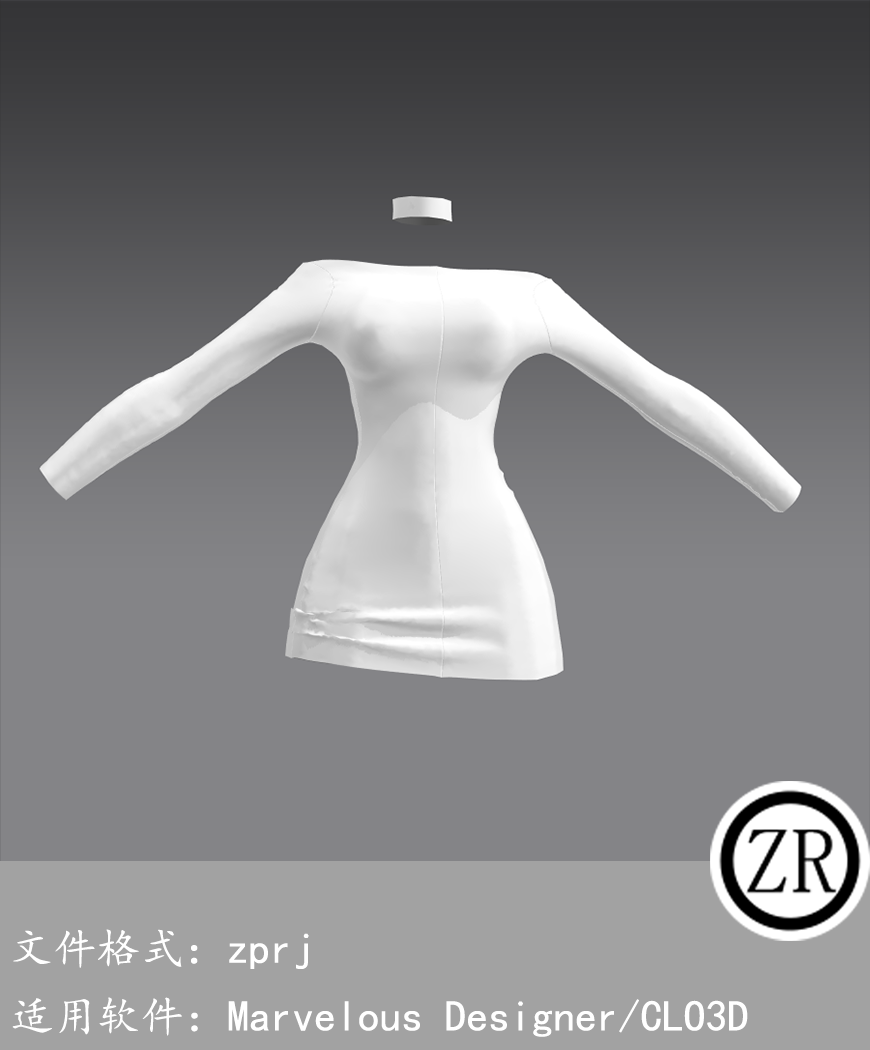 CLO3D/Marvelous Designer 上衣服装 M248