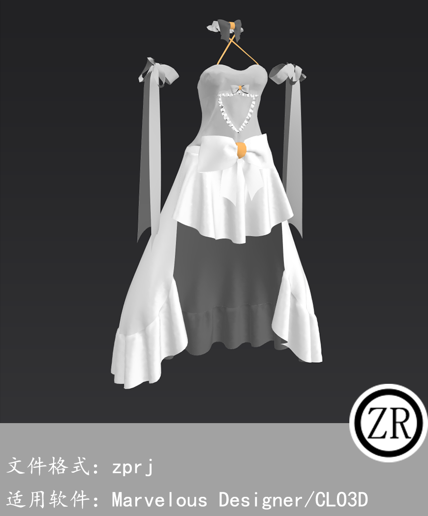 CLO3D/Marvelous Designer 古风服装 M257