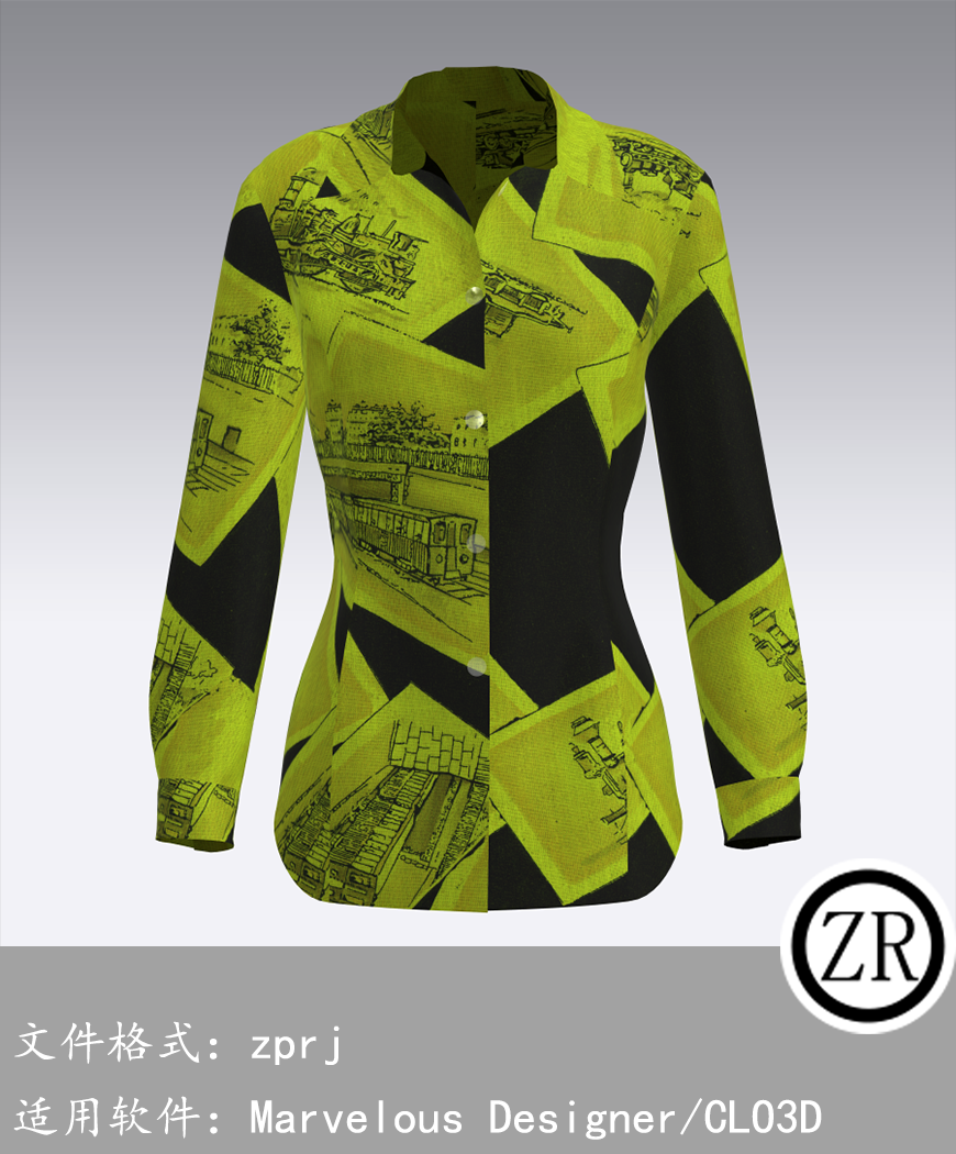 CLO3D/Marvelous Designer  衬衫服装 M25