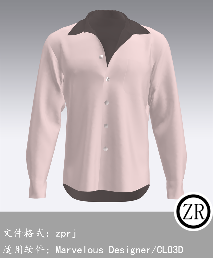CLO3D/Marvelous Designer  衬衫服装 M26