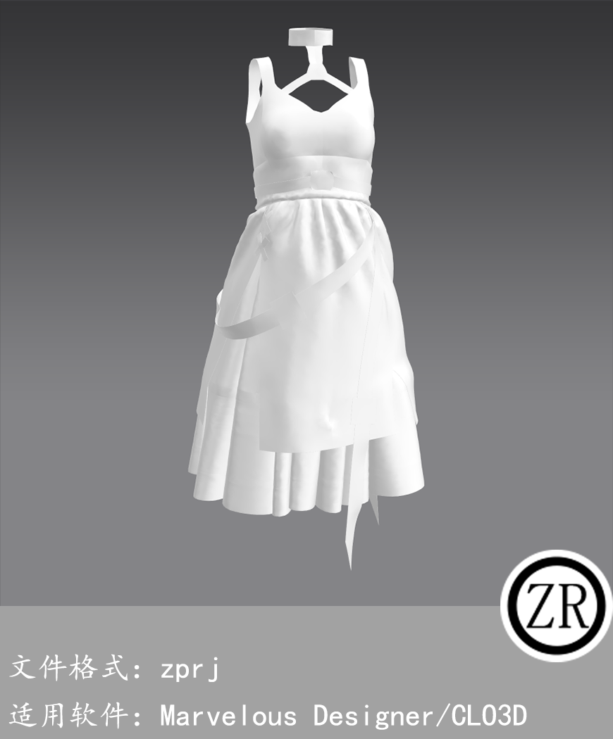 CLO3D/Marvelous Designer 连衣裙服装 M263
