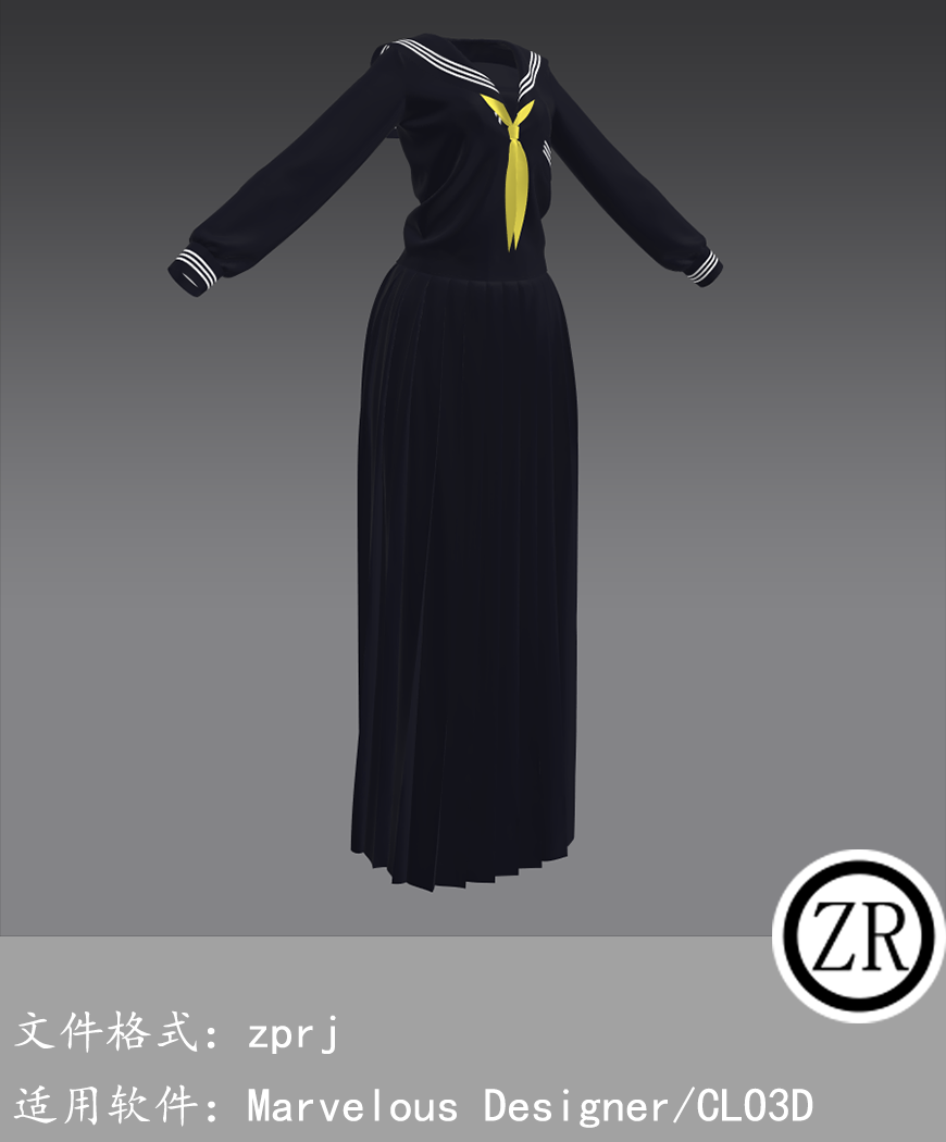 CLO3D/Marvelous Designer 校服JK服装 M273
