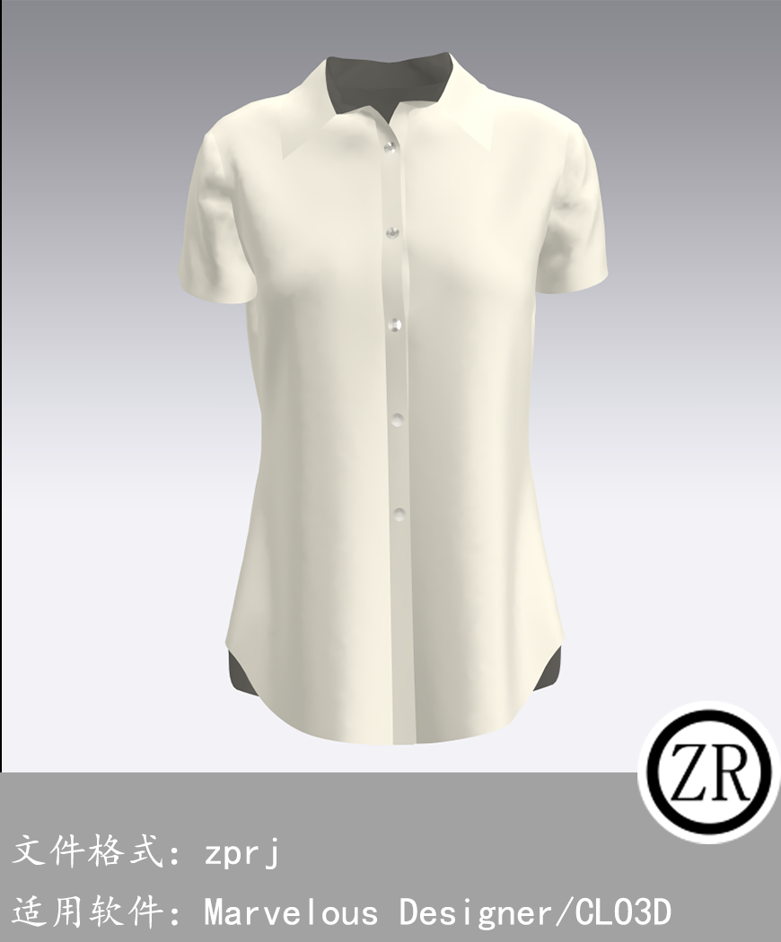 CLO3D/Marvelous Designer  衬衫服装 M28