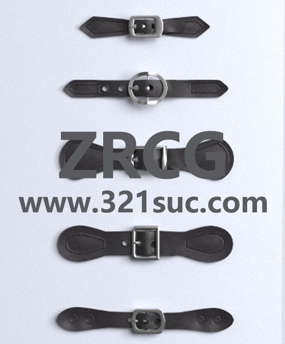 MD服装CLO素材--10款欧美风装饰搭扣带扣obj格式blender